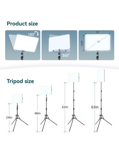 Kit de Luz LED Scrhot 2 Piezas con Trípode 1.6m Dimmable