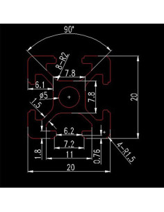 IXGNIJ 10pcs Riel Lineal Aluminio 2020 1220mm Plata 2