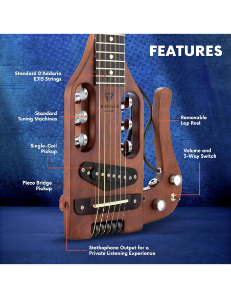 Guitarra Pro-Series Traveler 6 Cuerdas Madera Antigua