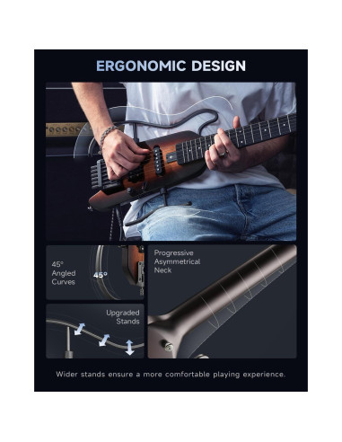 Guitarra Eléctrica Donner HUSH X Headless Ultra Ligera