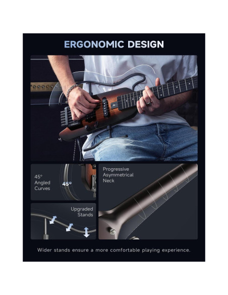 Guitarra Eléctrica Donner HUSH X Headless Ultra Ligera