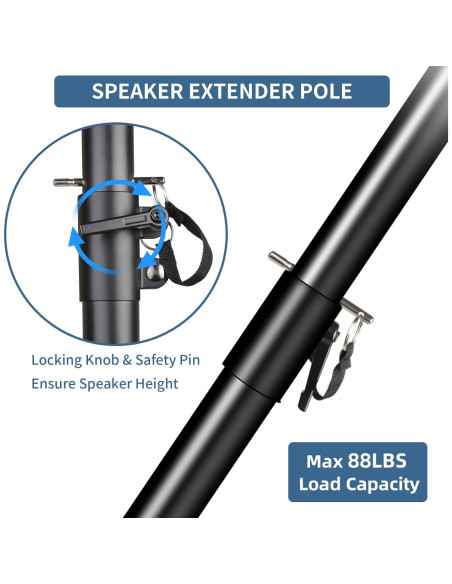 Soporte de Altavoz 2 en 1 GZGDLJQ Ajustable 86 a 124 cm