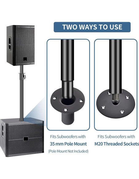 Soporte de Altavoz 2 en 1 GZGDLJQ Ajustable 86 a 124 cm