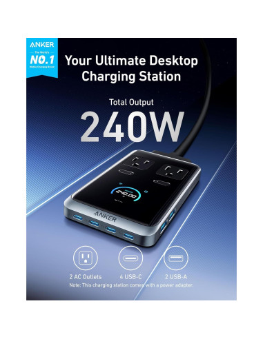 Estación de Carga Anker Prime 240W 8-en-1 USB C y A