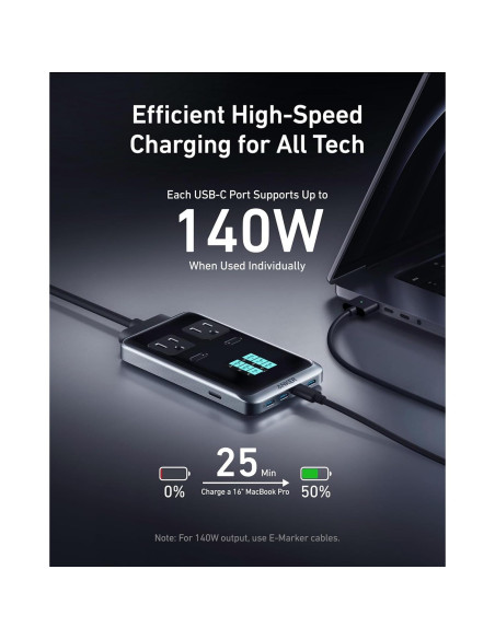 Estación de Carga Anker Prime 240W 8-en-1 USB C y A