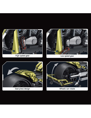 Set de Bloques de Construcción MISINI 672110 Motocicleta 2427 Piezas