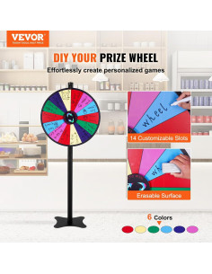 Rueda de Premios VEVOR 60 cm 14 Ranuras Personalizable 2