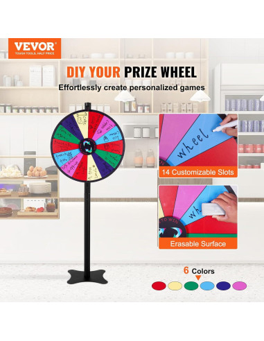 Rueda de Premios VEVOR 60 cm 14 Ranuras Personalizable