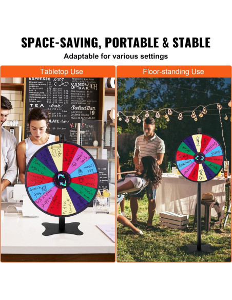 Rueda de Premios VEVOR 60 cm 14 Ranuras Personalizable