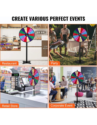 Rueda de Premios VEVOR 60 cm 14 Ranuras Personalizable
