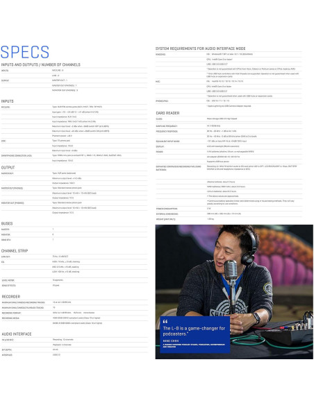 Mezclador Digital Zoom LiveTrak L-8 8 Canales + Accesorios