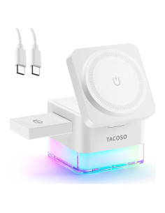 Cargador Inalámbrico 3 en 1 TACOSO 15W para iPhone y Apple Watch
