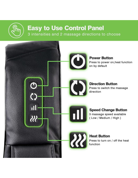 Masajeador Shiatsu Cotsoco M861-B con Calor y Almohada 3D