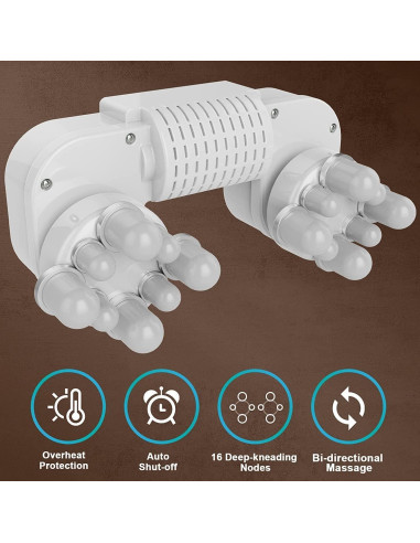 Masajeador Shiatsu Cotsoco M861-B con Calor y Almohada 3D