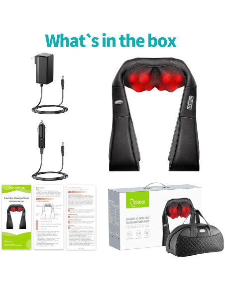 Masajeador Shiatsu Cotsoco M861-B con Calor y Almohada 3D