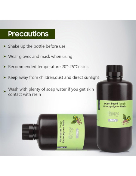 Resina 3D ELEGOO Estándar 2000g Baja Olor y Precisión