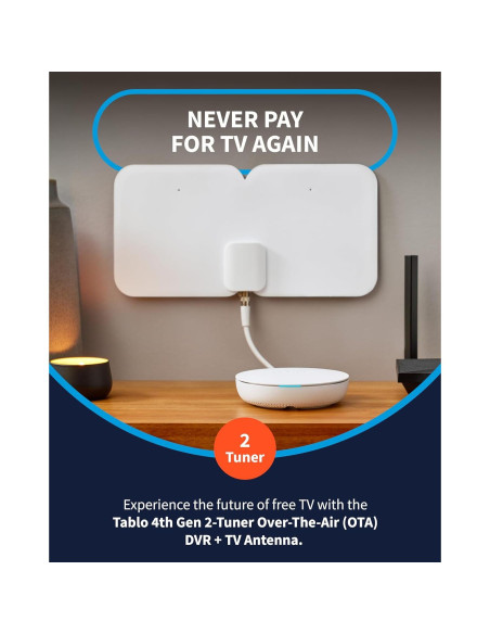 DVR Tablo 4ta Gen + Antena TV 35 km + 50+ Horas Grabación