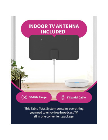 DVR Tablo 4ta Gen + Antena TV 35 km + 50+ Horas Grabación