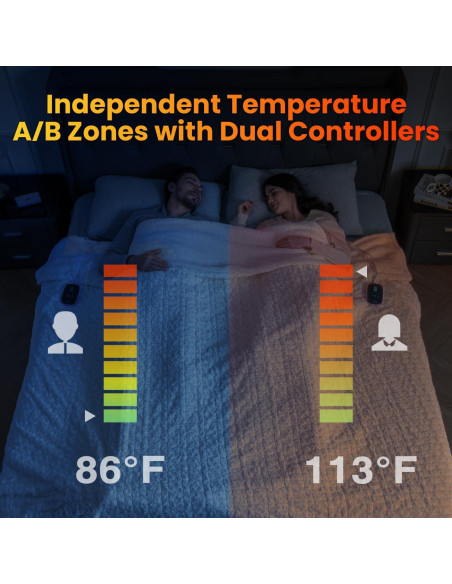 Manta Eléctrica WOOMER King 100x90cm, 4 Niveles de Calor