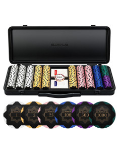 Fichas de Póker SLOWPLAY 500 PCS Estuche Duradero