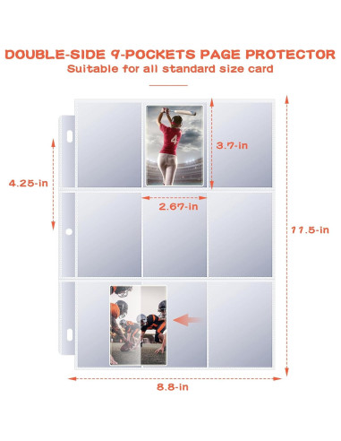 1800 Fundas para Tarjetas Kitoyz - Doble Cara, Transparente