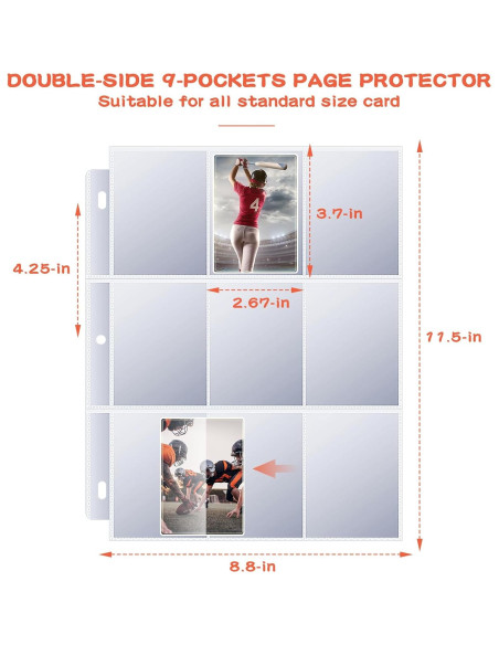 1800 Fundas para Tarjetas Kitoyz - Doble Cara, Transparente