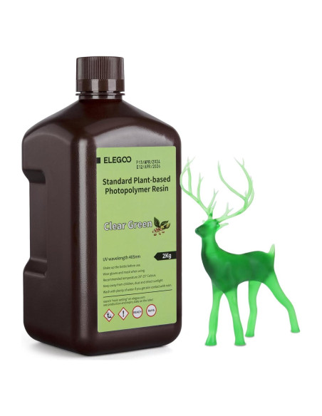 Resina 3D ELEGOO Verde Claro 2000g Baja Fragilidad