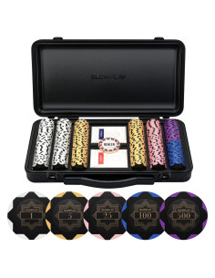 Fichas de Póker SLOWPLAY 300 PCS Arcilla Estuche Duradero
