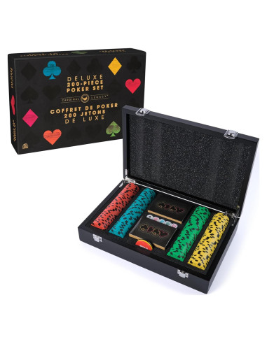 Conjunto de Póker Deluxe Spin Master 200 Piezas en Madera