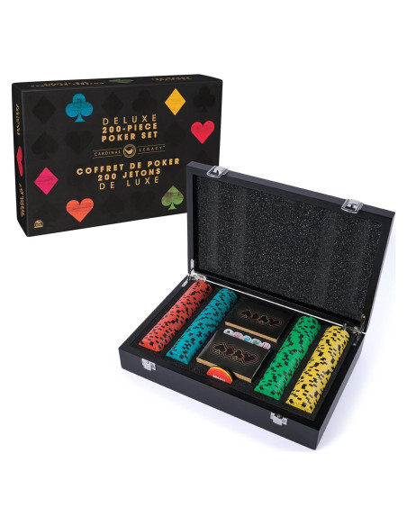 Conjunto de Póker Deluxe Spin Master 200 Piezas en Madera