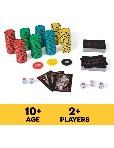 Conjunto de Póker Deluxe Spin Master 200 Piezas en Madera