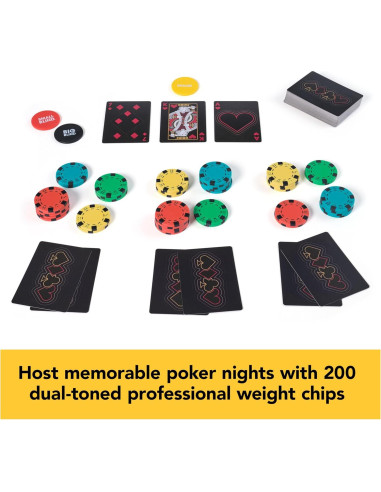 Conjunto de Póker Deluxe Spin Master 200 Piezas en Madera
