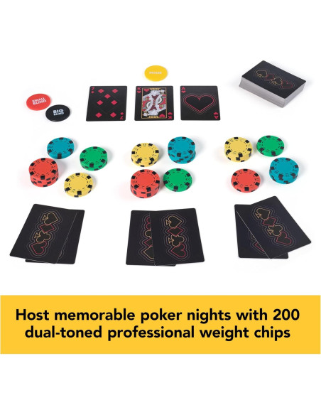 Conjunto de Póker Deluxe Spin Master 200 Piezas en Madera