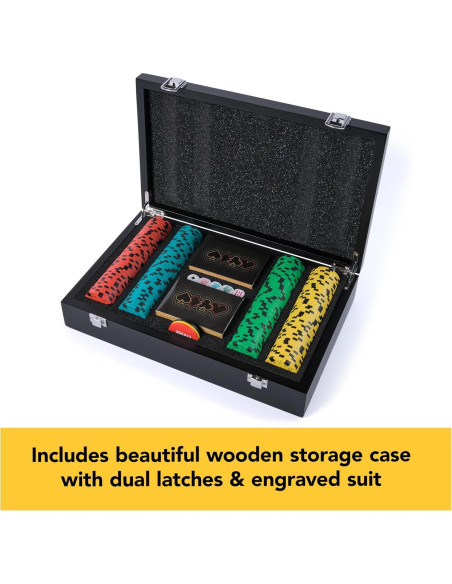 Conjunto de Póker Deluxe Spin Master 200 Piezas en Madera