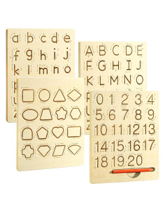 Tablero de Trazado de Letras y Números de Madera Hzsshb