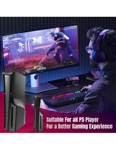 Cubierta PEYANZ para PS5 Slim Negra - Resistente a Rayones