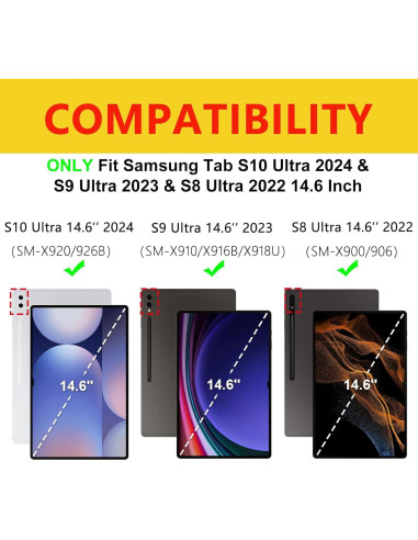 Funda Teclado Galaxy Tab S10/S9/S8 Ultra 14.6" Rosa Oro