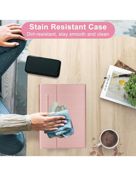 Funda Teclado Galaxy Tab S10/S9/S8 Ultra 14.6" Rosa Oro