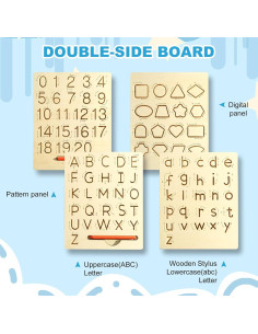 Tablero de Trazado de Letras y Números de Madera Hzsshb 2