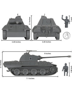 Tanque Panther V Alemán WW2 BMC 22.86 cm Gris 1:38 2
