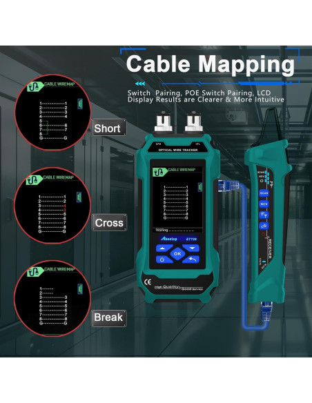 Probador de Cable de Red Abestop ET728 con Funciones Múltiples