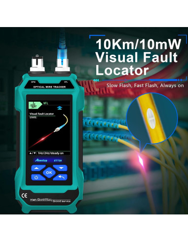 Probador de Cable de Red Abestop ET728 con Funciones Múltiples