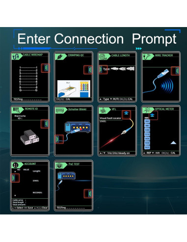 Probador de Cable de Red Abestop ET728 con Funciones Múltiples