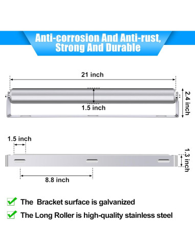 Rodillo de Remolque Therwen 40.64 cm con Soportes 2 Piezas