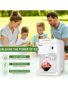 Trituradora de Hielo Vtsmax 350W Ajustable 440kg/h para Fiestas 2