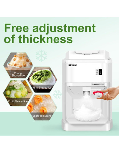 Trituradora de Hielo Vtsmax 350W Ajustable 440kg/h para Fiestas