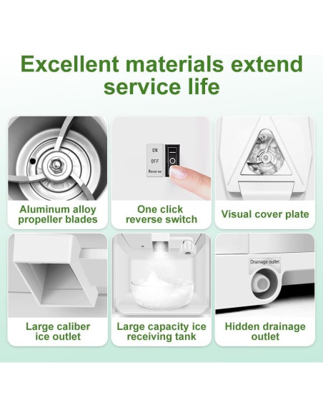 Trituradora de Hielo Vtsmax 350W Ajustable 440kg/h para Fiestas