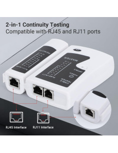 Probador de Cable RJ45 ViNet para Ethernet y Teléfono 2
