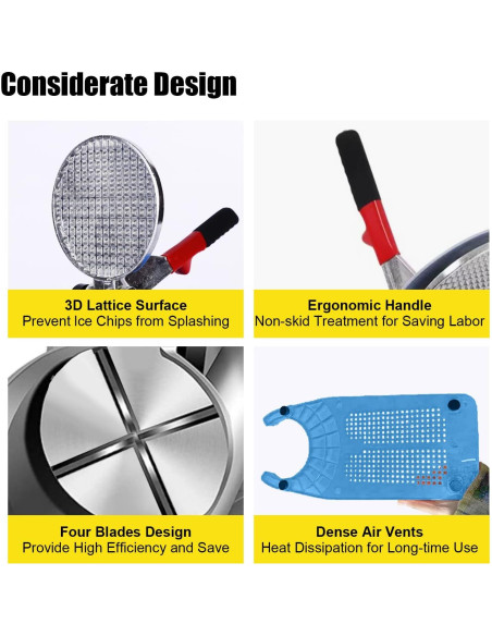 Trituradora de Hielo Eléctrica 300W Acero Inoxidable 100kg/h