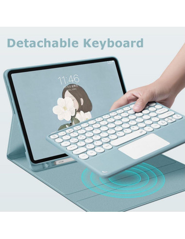 Funda Teclado Bluetooth YAOHAOXIN para Fire HD 10 Azul